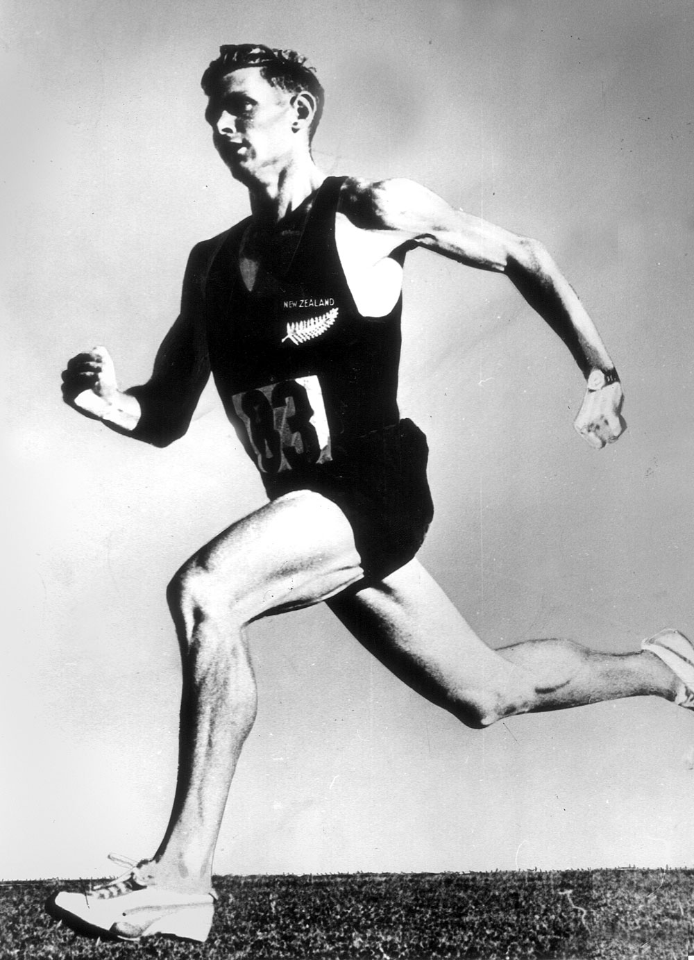 Peter Snell after breaking the World Record at Christchurch in 1962