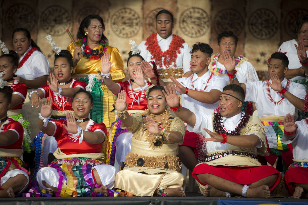 Papakura High’s Tongan students perform the traditional ma’ulu’ulu